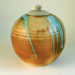 Carved and Lidded Vase 6" x 5.75" $125